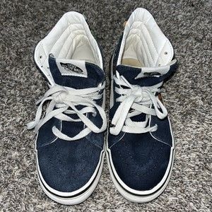 Vans Mens Sk8 Hi High Top Blue Floral Skateboarding Shoes Size US Kids Size 3